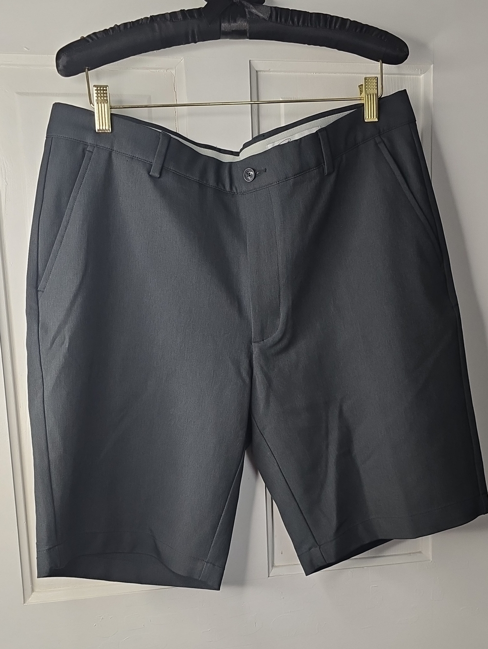 Greg Norman Collection Charcoal Flat-Front Performance Shorts